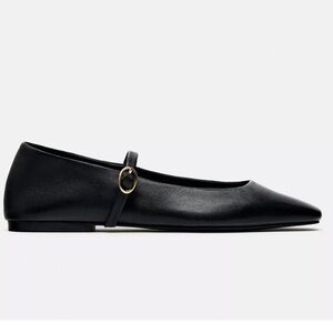 Zara Women's Black Mary-Jane Ballet Flats